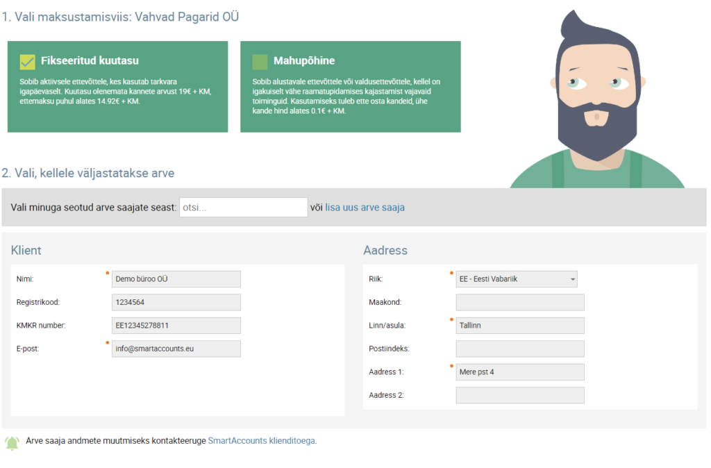 SmartAccounts arveldus sobiva maksustamisviisi valimine