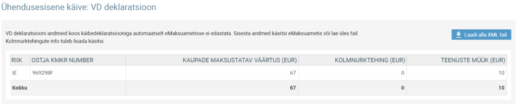 SmartAccounts VD deklaratsioon xml fail