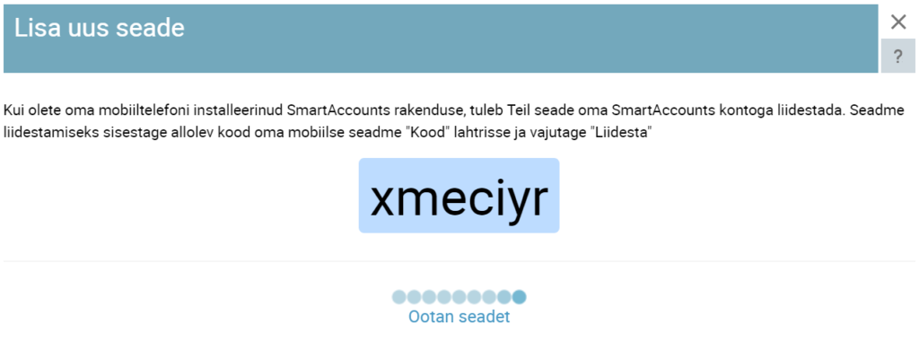 SmartAccounts seadme ühendamine