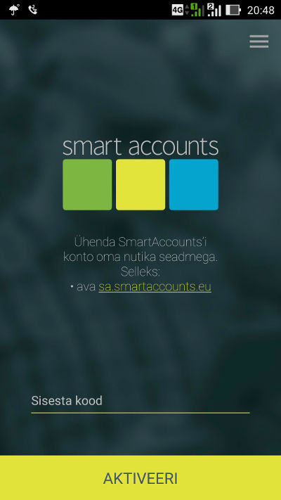 SmartAccounts seadme ühendamine mobiilirakendusega