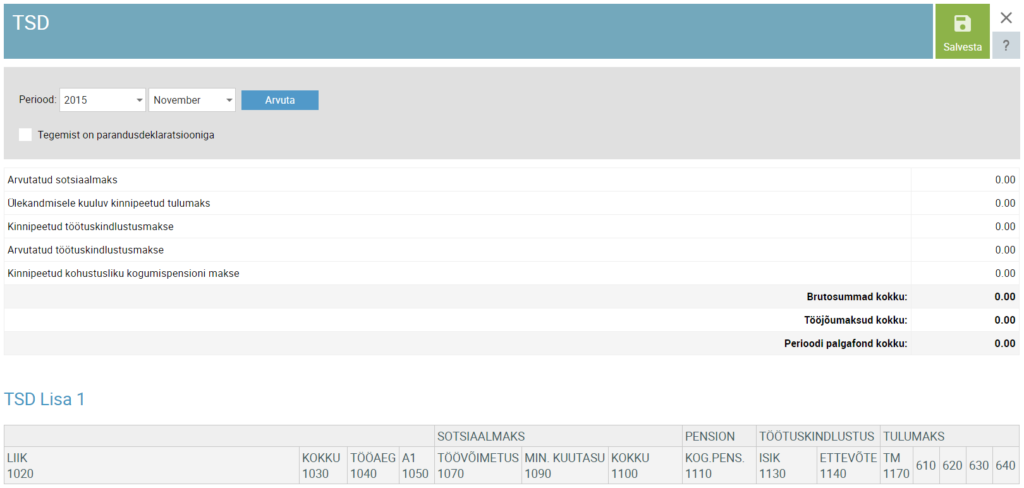 SmartAccounts TSD koostamine