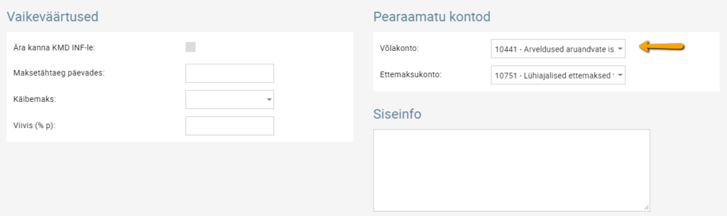 SmartAccounts kuluaruanne hankija konto
