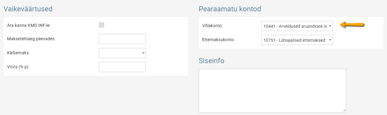 SmartAccounts töötaja hankijakaart