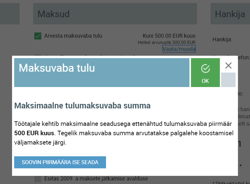 smartAccounts maksuvaba tulu maksimaalne summa