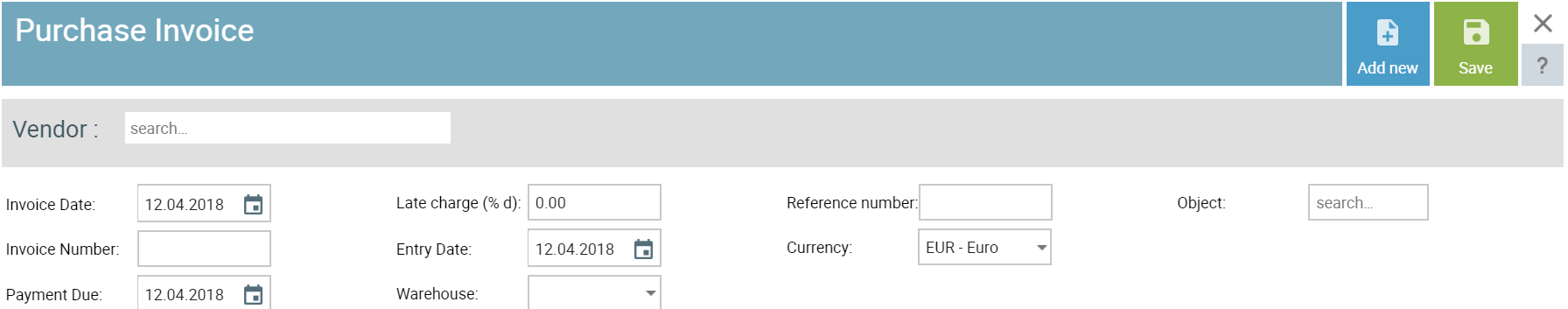 purchase invoice data