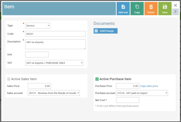 VAT on imports SmartAccounts