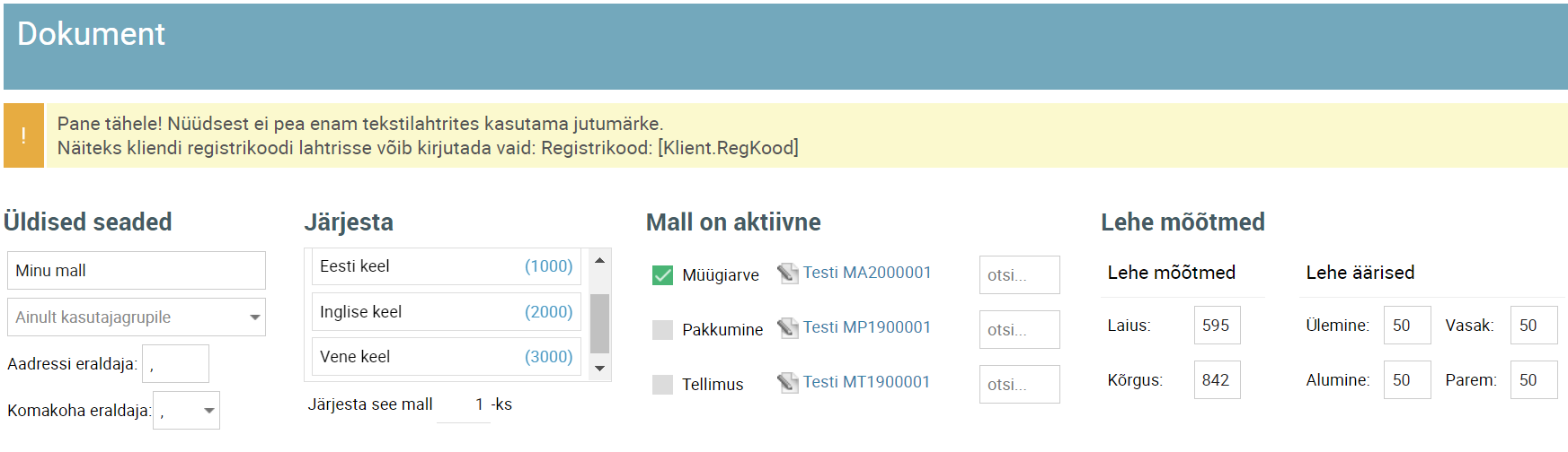 Dokumendimallide koostamine muutus lihtsamaks