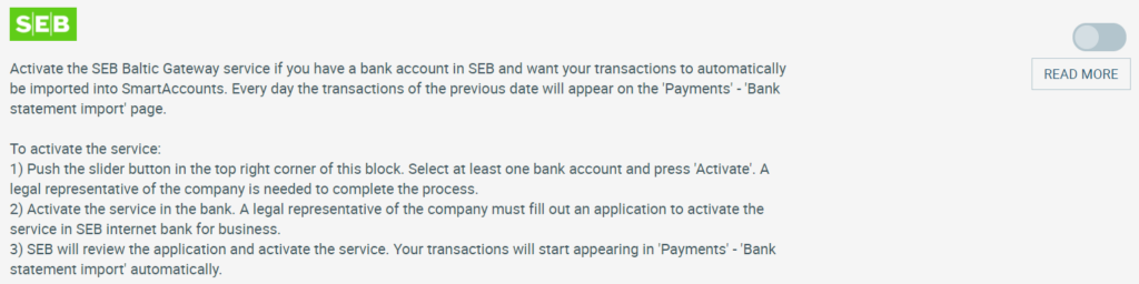 seb gateway activation