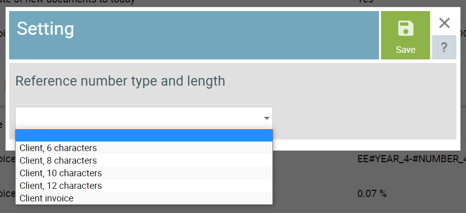reference number