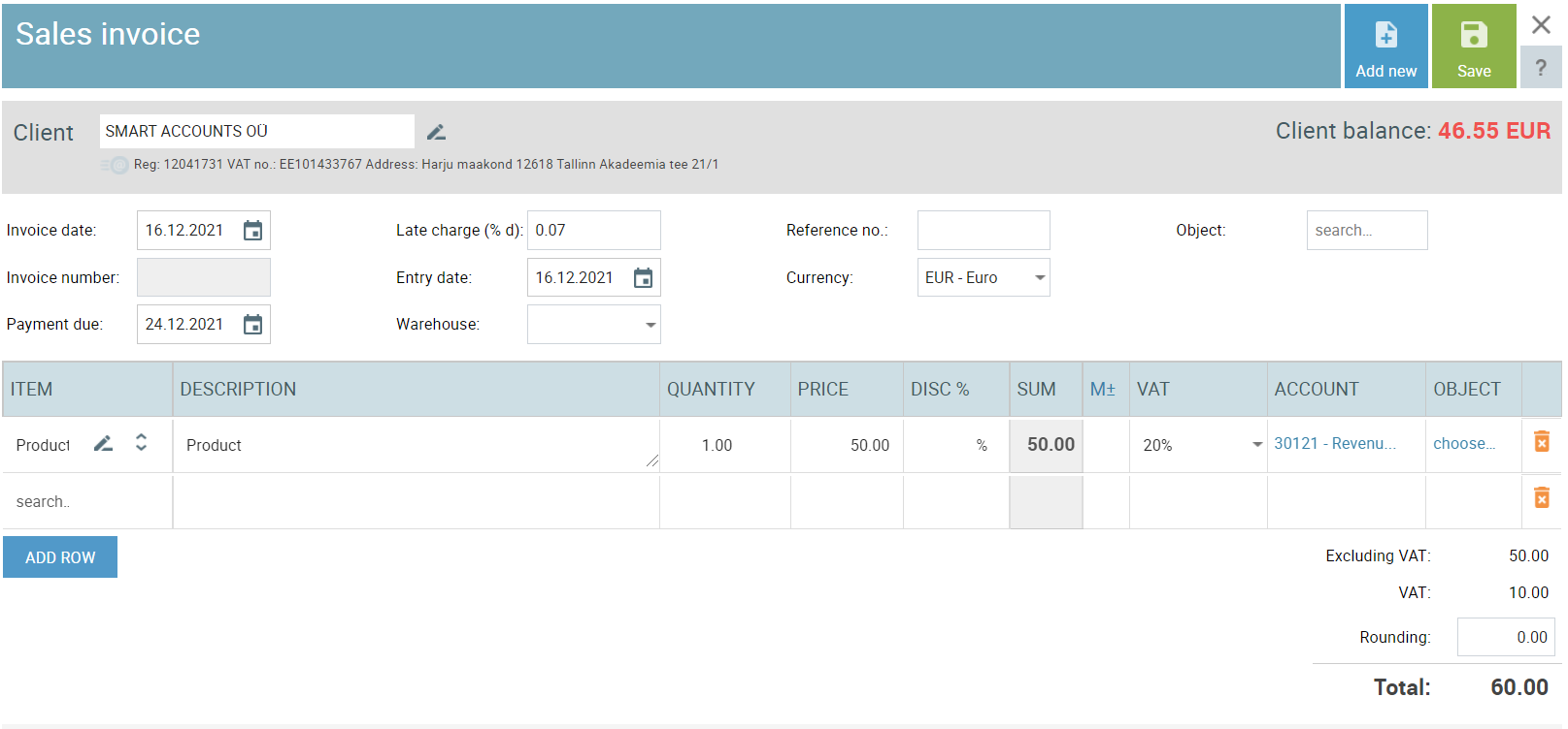 sales invoice