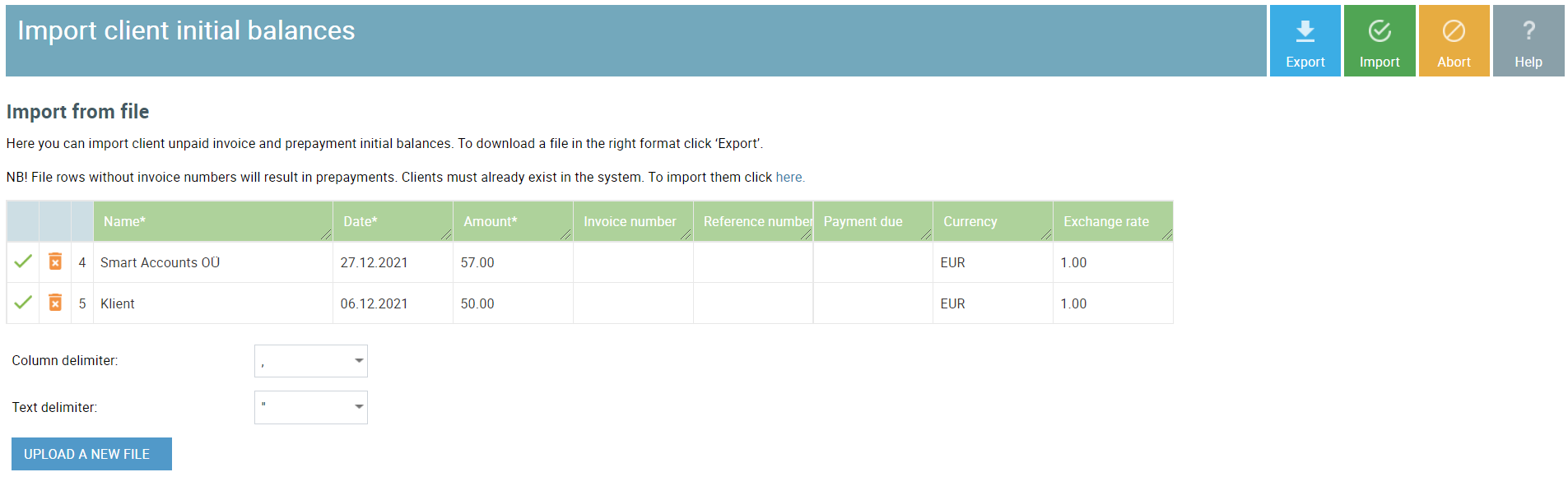 import initial balances file