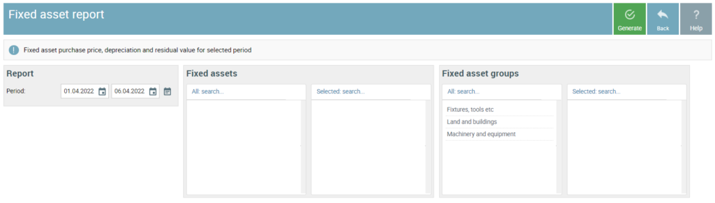 fixed asset report